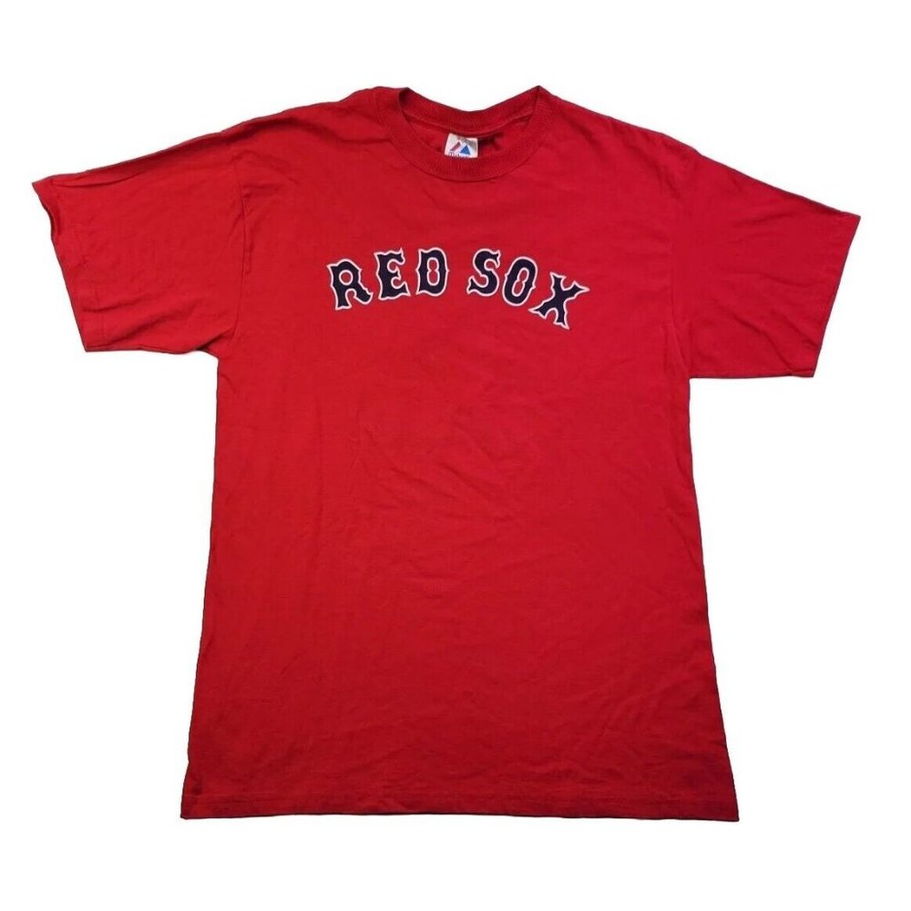 Majestic Men's XL Red Sox Boston MLB Baseball T-Shirt Varitek 33 Short Sleeve